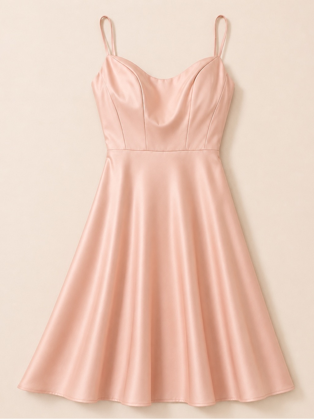 ALFRED SUNG Blush Pink Satin Midi Dress